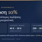 Έκπτωση 10% σε προϊόν με περιθώριο 40%: τιμή 100 € → 90 €, συνεισφορά 40 € → 30 € και 267 αντί 200 πωλήσεις για το ίδιο συνολικό περιθώριο.